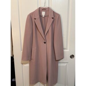 H&M Pink Trench Coat with Notched Lapels